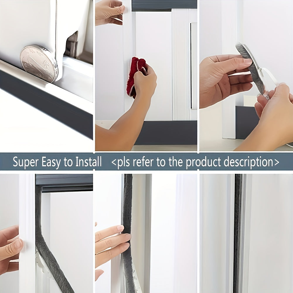32.8 Feet of Self-Adhesive Sealing Strip for Windows And Doors, Providing Soundproofing, Wind Resistance, And Dust Protection, with Enhanced Stickiness, Measuring 0.35 Inches Wide And 0.2 Inches Thick