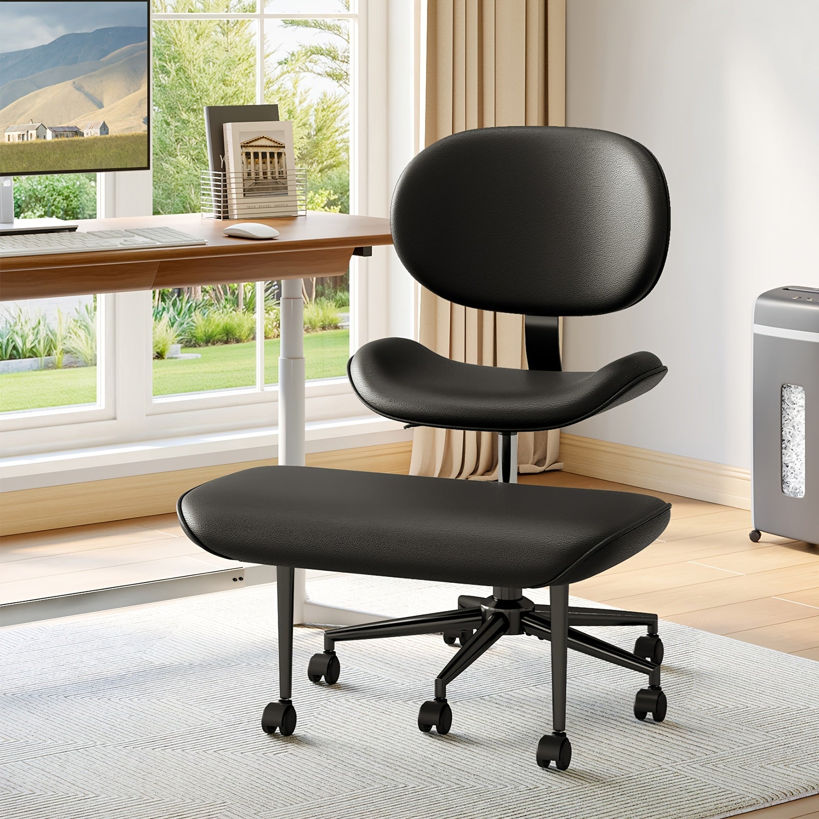 Cross Legged Chair with Wheels Height Adjustable Meditation Chair Ergonomic ADHD Chair for Fidgety Sitters Yoga Lovers PU Leather Velvet Office Home Canada