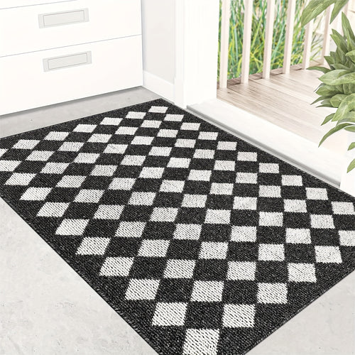 Absorbent Non-Slip Indoor Doormat – Washable Dirt-Resistant Welcome Mat, Low-Profile Design for Entryway, Kitchen & Laundry Room – Black Floor Mat for Home