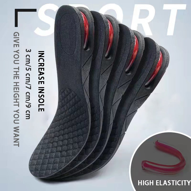 Heel Lift Insoles Adjustable Height 1.18"-3.54" – Invisible Air Cushion Shoe Lifts, Ergonomic EVA Heel Support for Men & Women, Breathable & Trimmable Height Increase Inserts