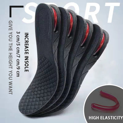 Heel Lift Insoles Adjustable Height 1.18"-3.54" – Invisible Air Cushion Shoe Lifts, Ergonomic EVA Heel Support for Men & Women, Breathable & Trimmable Height Increase Inserts