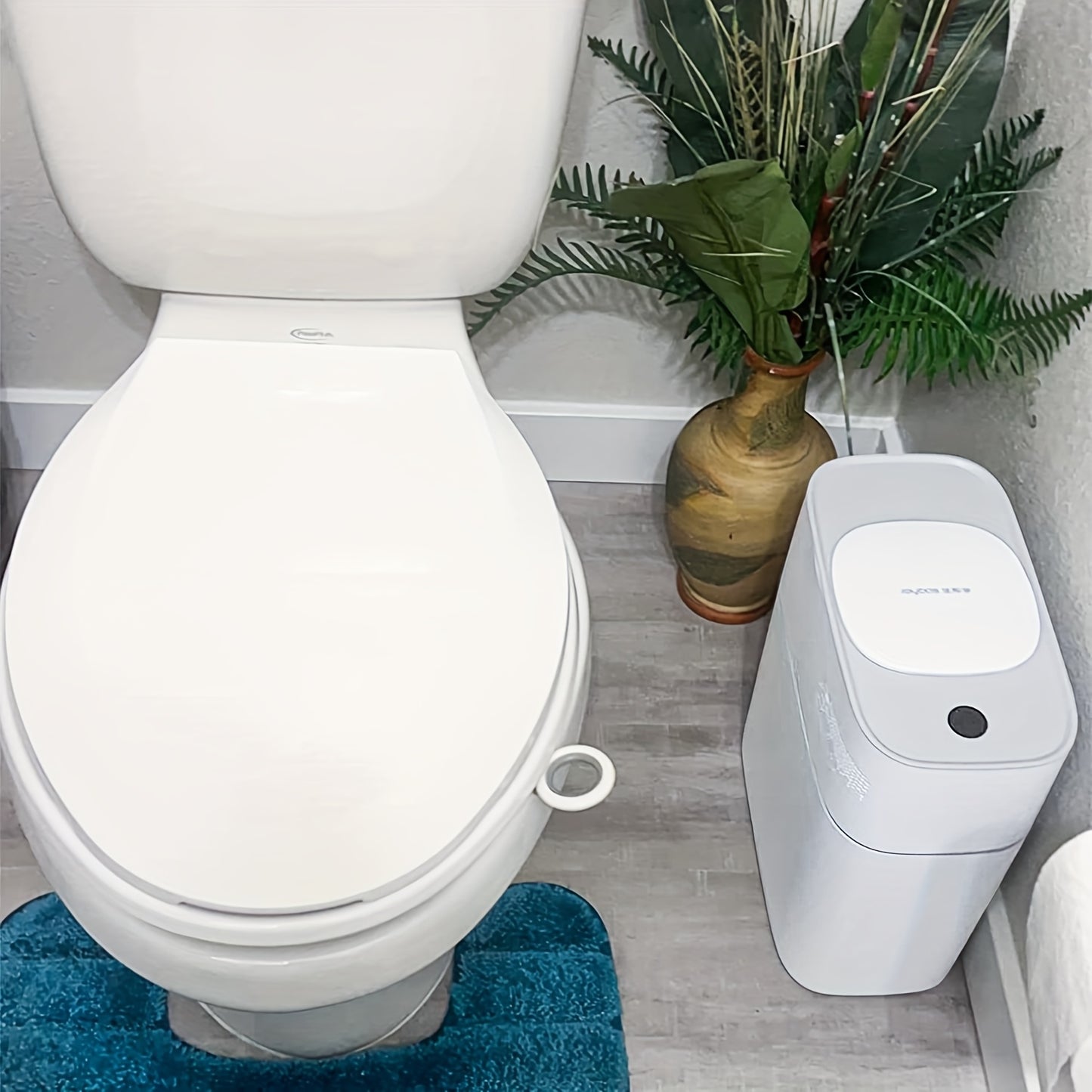 Smart Slim Automatic Trash Can with Lid Motion Sensor – Battery Powered Silent Auto Dustbin for Bathroom Kitchen Bedroom, Touchless Garbage Can