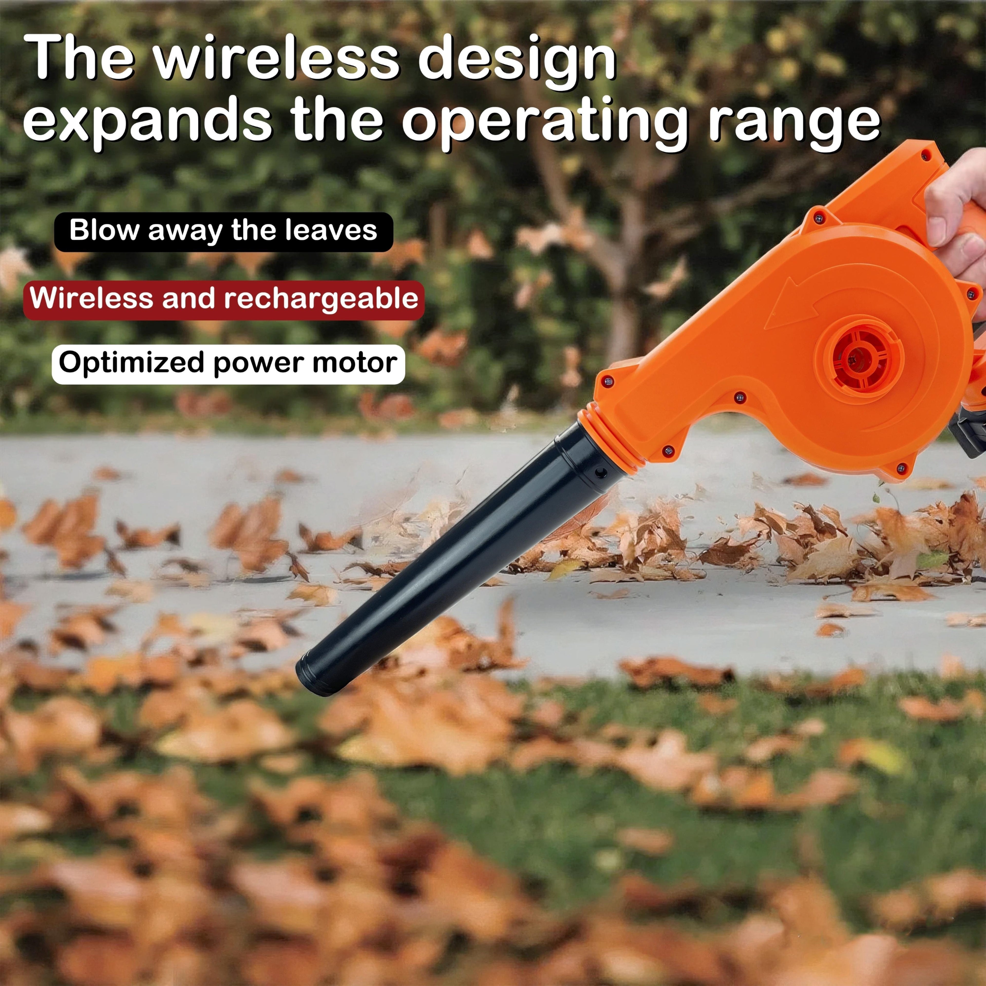 This 2-In-1 Leaf Blower Is a Handheld Blower with a High-Capacity Lithium Battery. It Can Switch Between Blowing And Suction, Is Lightweight And Portable, And Has a Long Battery Life. Suitable for Indoor, Patio, Car, And Outdoor Use