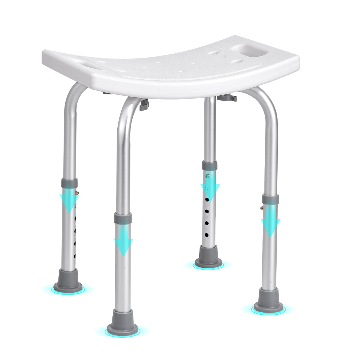 Shower Chair for Elderly & Disabled with Adjustable Height – Non-Slip Bathtub Bench Seat, 350/500 LBS Capacity, Aluminum Alloy, Shower Head Holder & Storage Bag Included, Optional Handrails | VEVOR