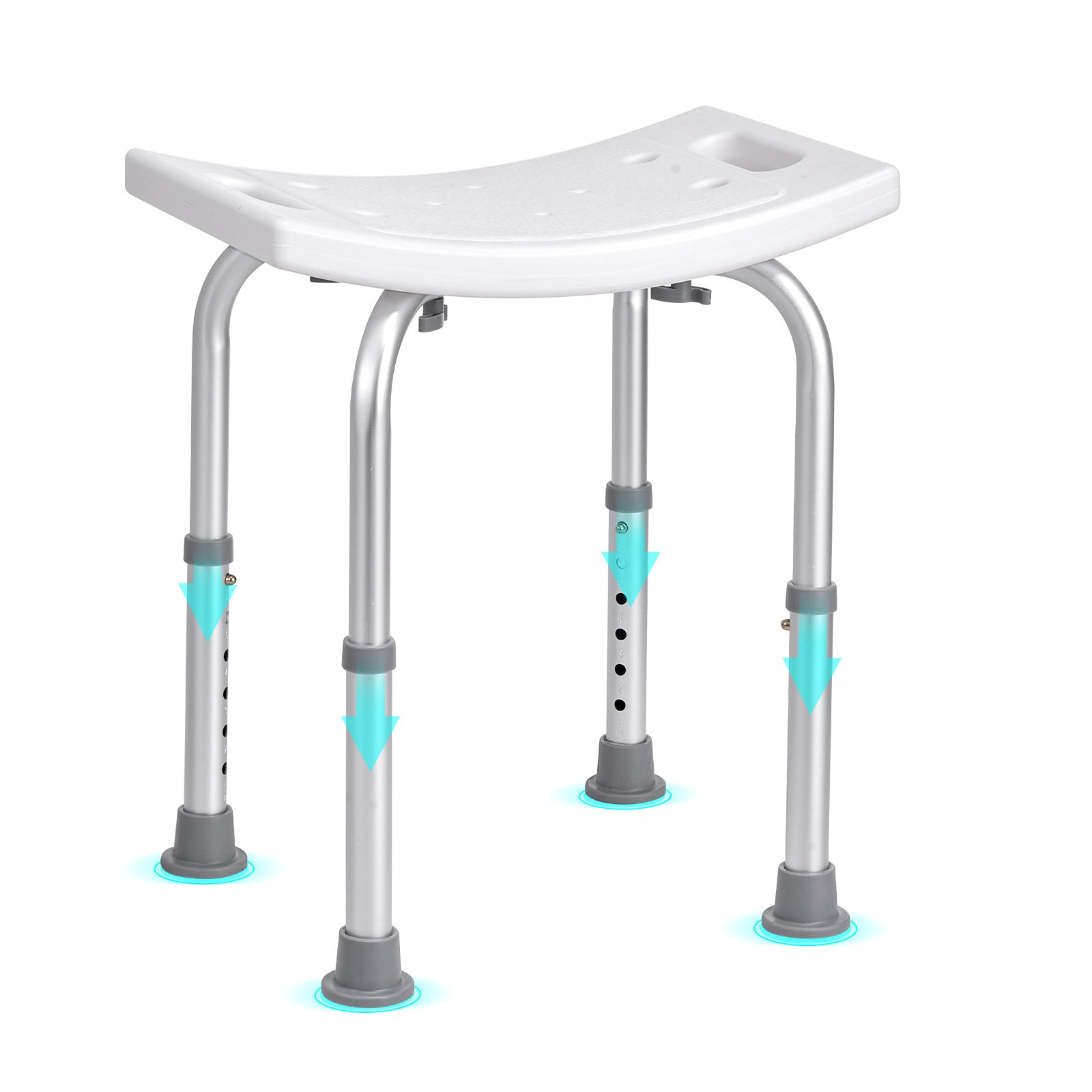 Shower Chair for Elderly & Disabled with Adjustable Height – Non-Slip Bathtub Bench Seat, 350/500 LBS Capacity, Aluminum Alloy, Shower Head Holder & Storage Bag Included, Optional Handrails | VEVOR