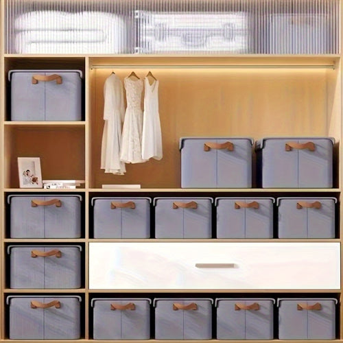 Foldable Dust-Proof Clothing Storage Box with Lid, Under Bed Storage Organizer for Wardrobe, Blankets, Pants, Dormitory Home Use, Space-Saving Collapsible Fabric Bin
