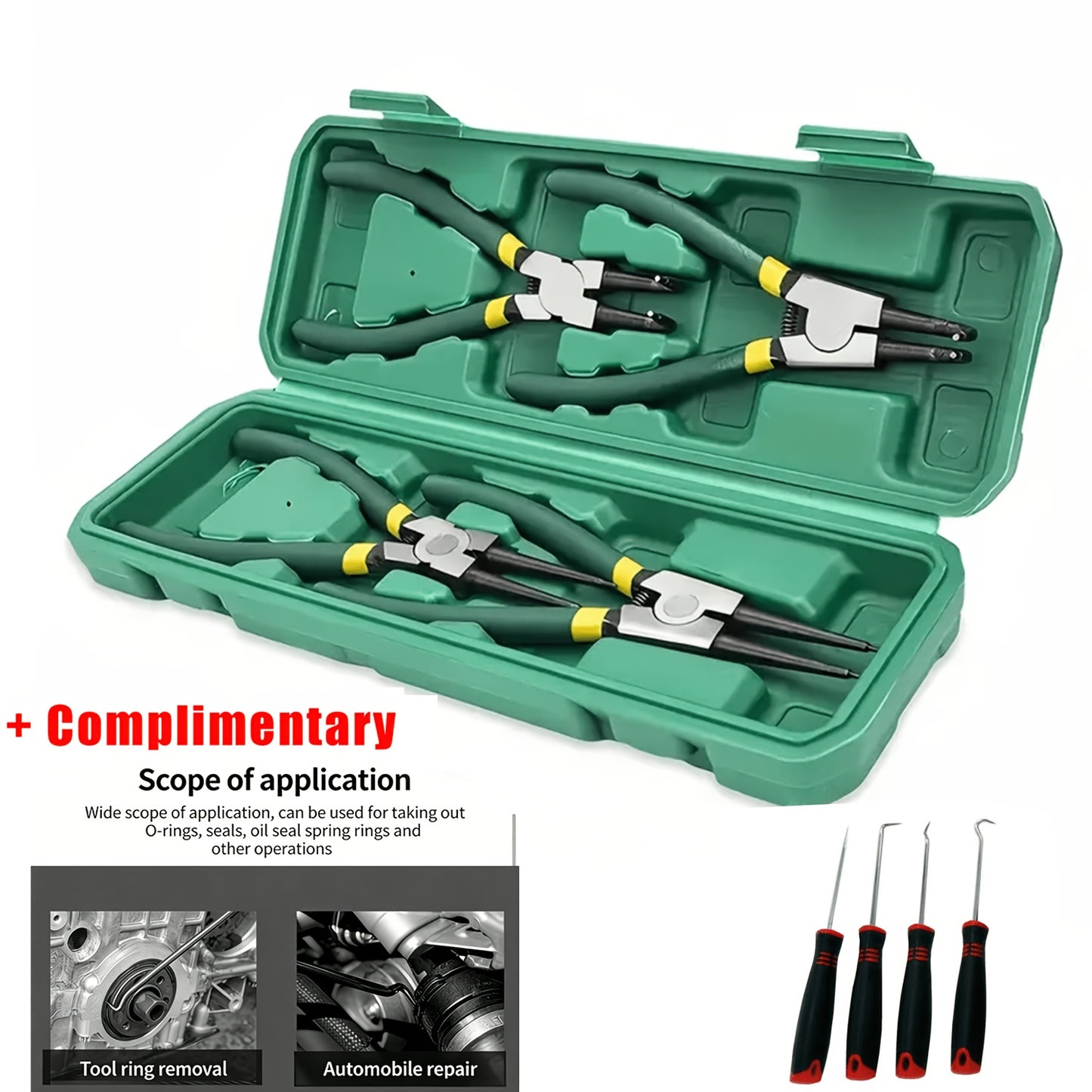 Coil Spring Compressor Tool Set Heavy Duty Chrome Vanadium Steel, 7-Inch C-Clamp with Hook Tool or Repair Tool, Internal & External Ring Removal for Cars & Trucks Canada