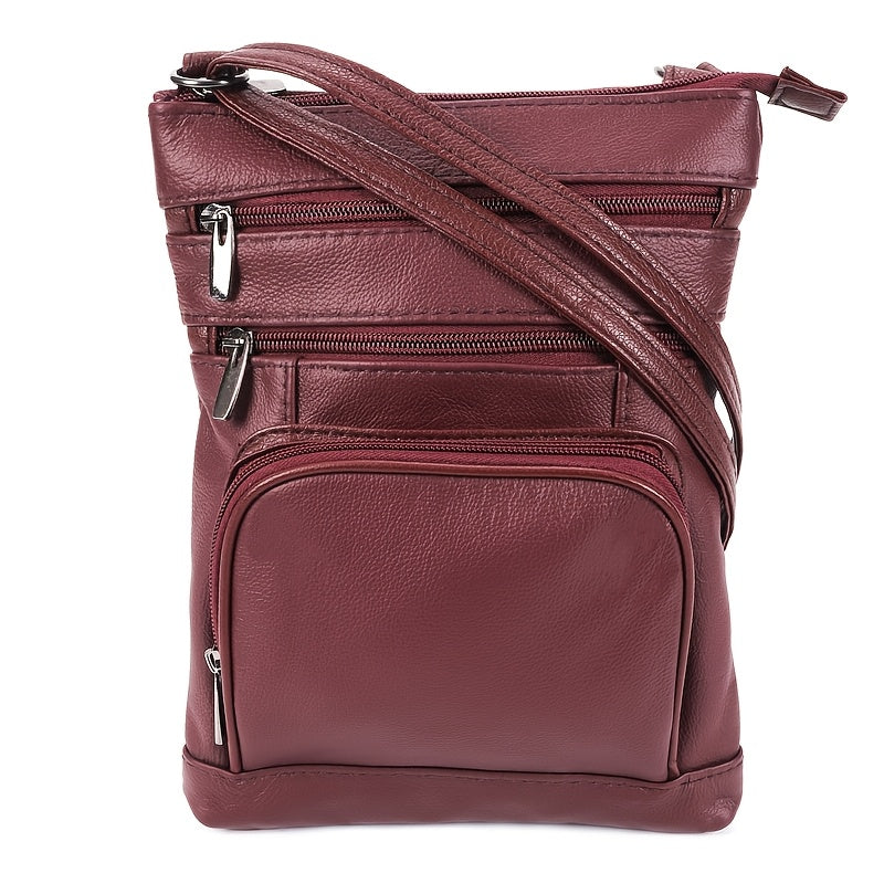 Crossbody Leather Bag Genuine Leather Messenger with Adjustable Strap & Smartphone Pocket – 3 Sizes: Regular, Plus & X-Large | 9 Colours | Fashionable Handheld Shoulder Bag | ShopVora CA
