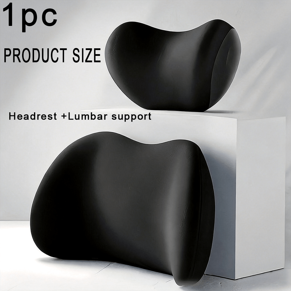 Car Headrest and Lumbar Support Set Autumn/Winter Comfort Upgrade Ergonomic Contoured Design High-Density Foam Filling Long-Distance Driving Comfort Includes