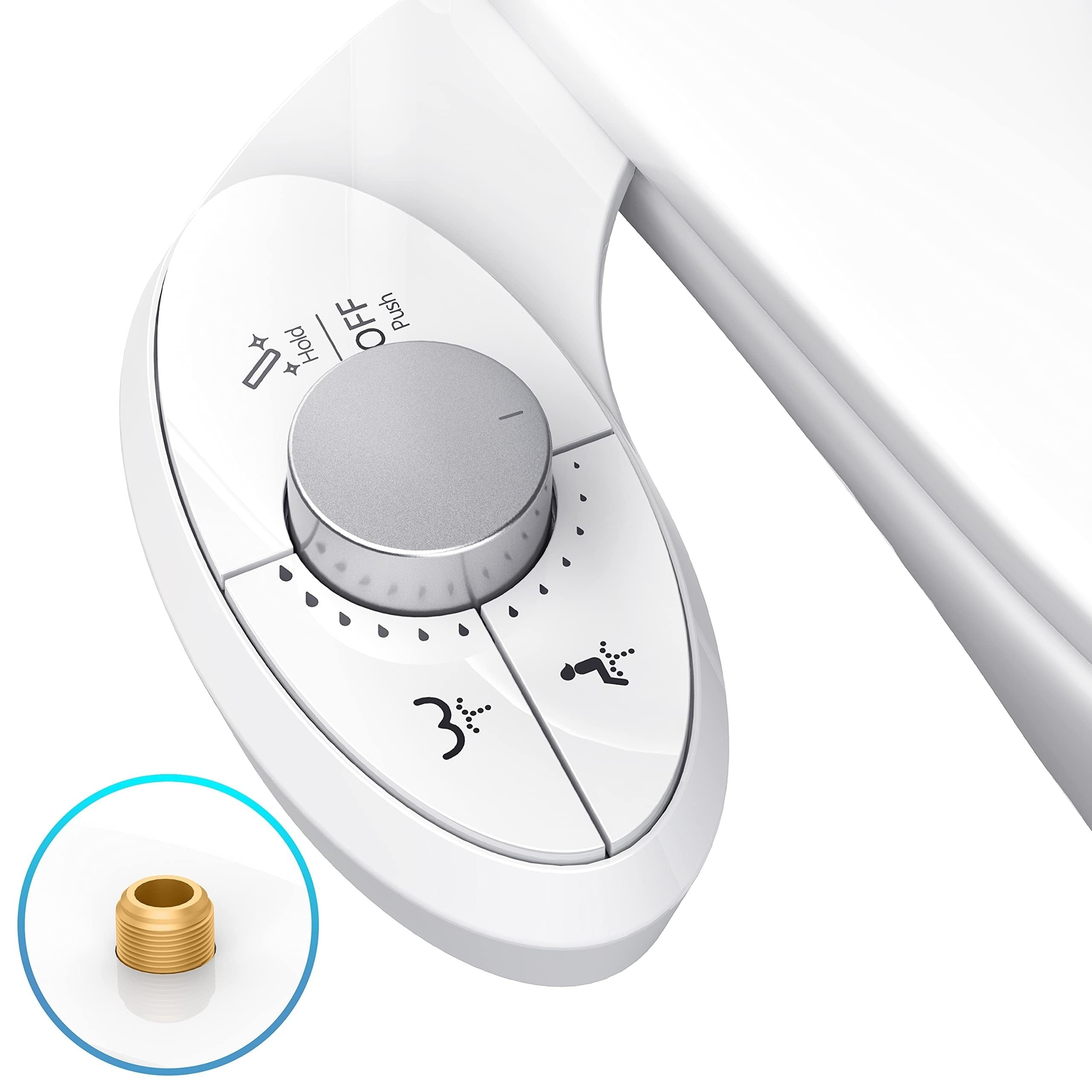 Bidet Attachment for Toilet, Cold Water Spray Non-Electric Dual Nozzle for Frontal & Rear Wash, Adjustable Water Pressure Control, Self Cleaning Water Sprayer