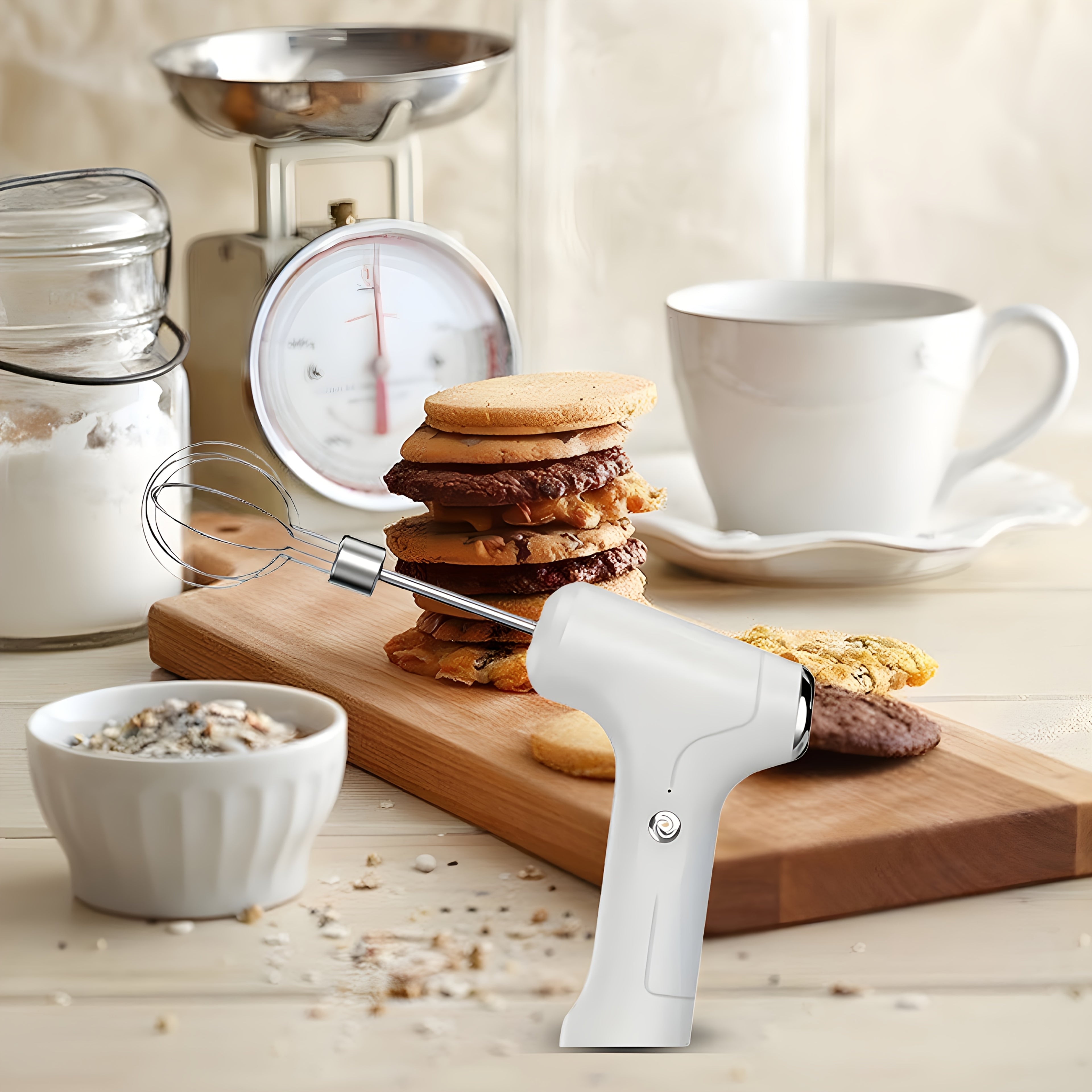 USB Rechargeable Portable Electric Egg Beater 3-Speed – Mini Handheld Kitchen Mixer for Cream Cake Flour Baking, Durable ABS Body, Cordless & Compact Design