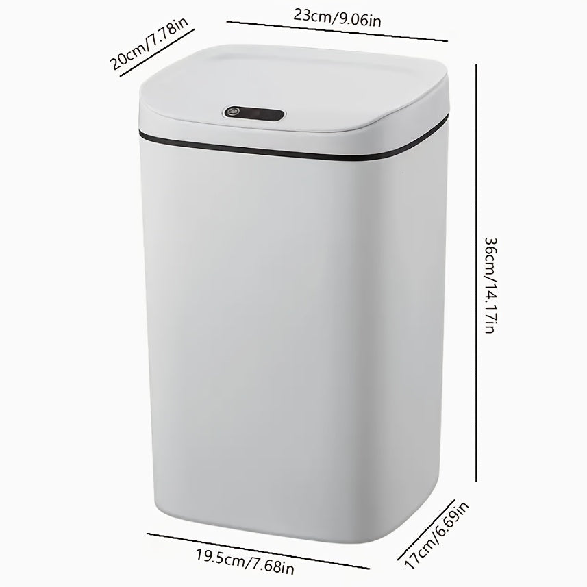 Large Smart Sensor Trash Can - Automatic Odor-Proof Smart Sensor Trash Can - Silent Closure, Easy And Modern Design, Suitable for Kitchen, Bathroom, Living Room, Office - Battery Powered (AA Batteries Not Included)