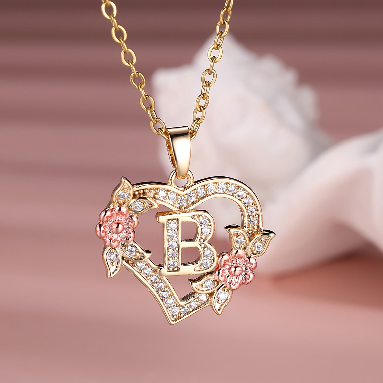 S925 Sterling Silver Heart Pendant Initial Letter Necklace for Women – Moissanite Sparkling, Personalized A-Z Name Jewelry, Birthday & Holiday Gift