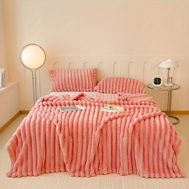 Extra Large Blanket 108 in X 90 in X 90 in Thickened Blanket Soft And Comfortable Faux Rabbit Hair Reversible Blanket Thermal Fleece Blanket Nap Blanket Air Conditioning Blanket Office Outdoor Camping Gift Blanket Perfect for All Seasons