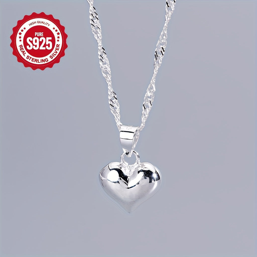 S925 Sterling Silver Heart Pendant Necklace – Nickel-Free, Safe for Sensitive Skin, Long-Lasting Everyday Necklace & Meaningful Gift for Loved Ones | ShopVora CA