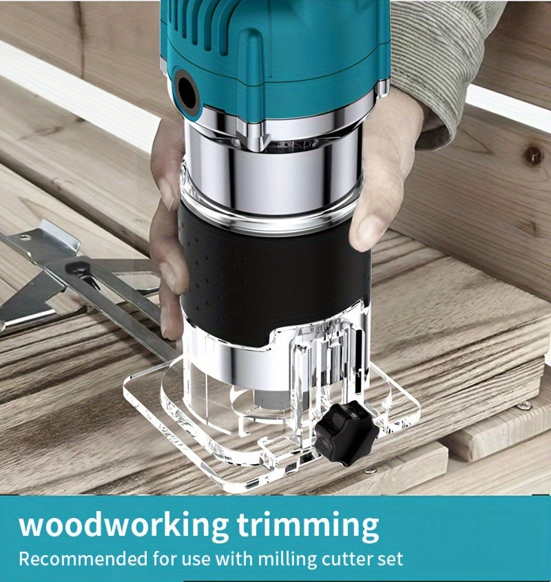 Woodworking Edge Trimming Machine Kit - Compact 800W Wood Carving Machine - 35, 000 RPM with Edge Guide And Roller Guide for Precision Trimming And Carving