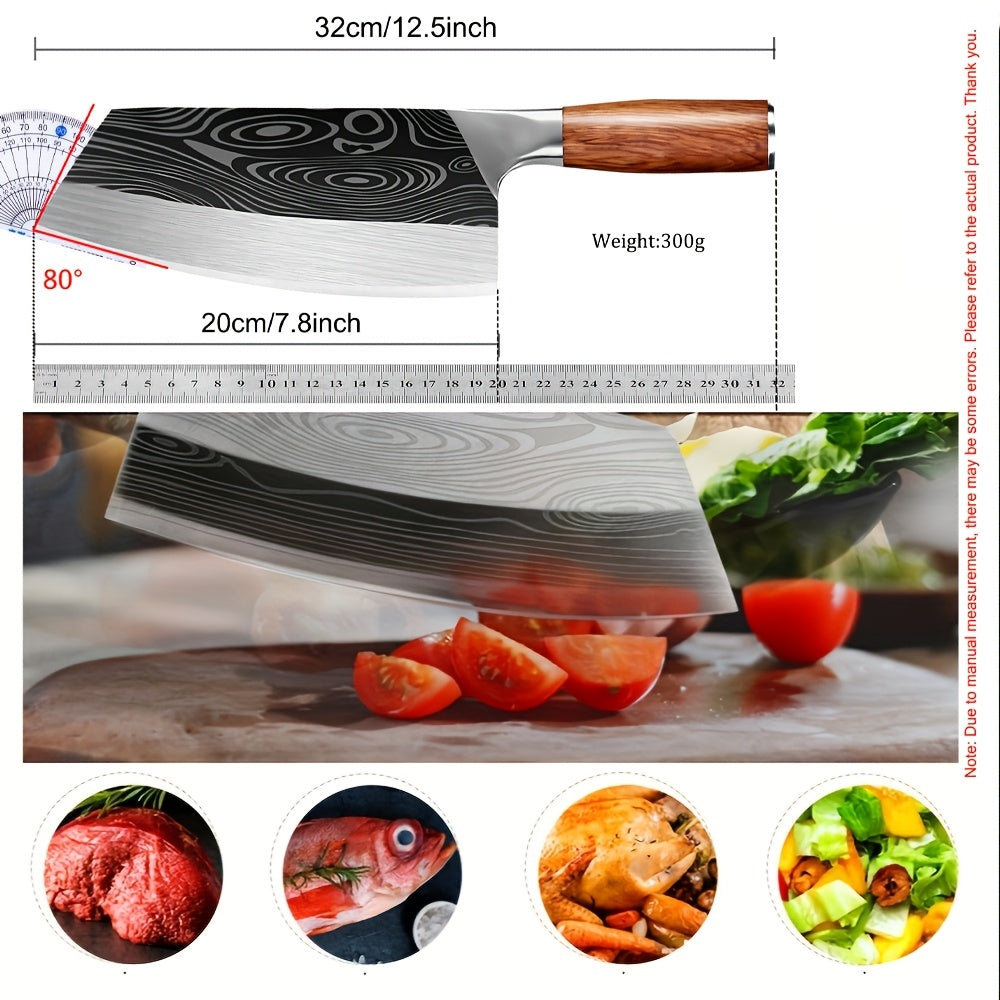 7-inch Vegetable Meat Cleaver Knife Chef Knife Sharp Blade Slicer Chinese Cleaver Kitchen Knife Superior Class Stainless Vegetable Kitchen Knife for Home Kitchen Restaurant German Steel Utility Knife Cooking Tools Cutter Halloween Christmas Gifts
