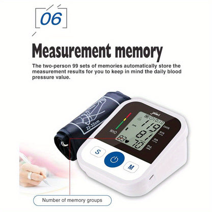 Upper Arm Blood Pressure Monitor with Voice Broadcast – 2-User 198 Memory, Backlit Display, USB & Battery, Pregnancy & Family Home BP Monitor Canada