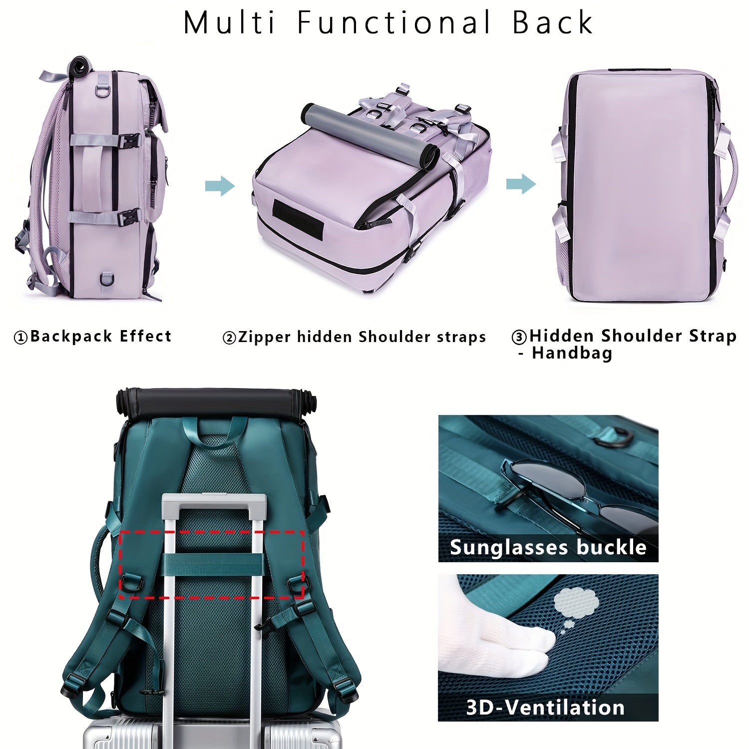 A Large-Capacity Unisex Casual Backpack, Portable Laptop Bag, Suitable for High School And Middle School Students, As Well As a Weekend Travel Backpack for College Students.