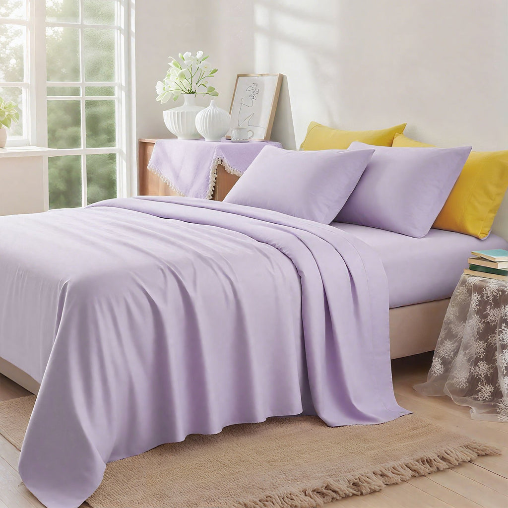 3/4pcs 14 Inch Deep Pocket Sheet Set – Lightweight, Breathable and Cooling – Wrinkle and Fade Resistant, Hotel Luxury–Ideal for Home, Dorms and Cool Summer Nights – Great Fall Winter Gift – Pillowcase, Flat Sheet, Fitted Sheet, Twin Full Queen King