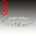 Deluxe S925 4mm Sterling Silver Moissanite Tennis Bracelet - Bright Cut, Arranged Moissanite Design - Elegant Ladies' Style, Suitable For Weddings, Birthdays, Anniversaries, New Year Gifts, Mother'S Day Gifts, Total Weight Of The Product (10.747g)