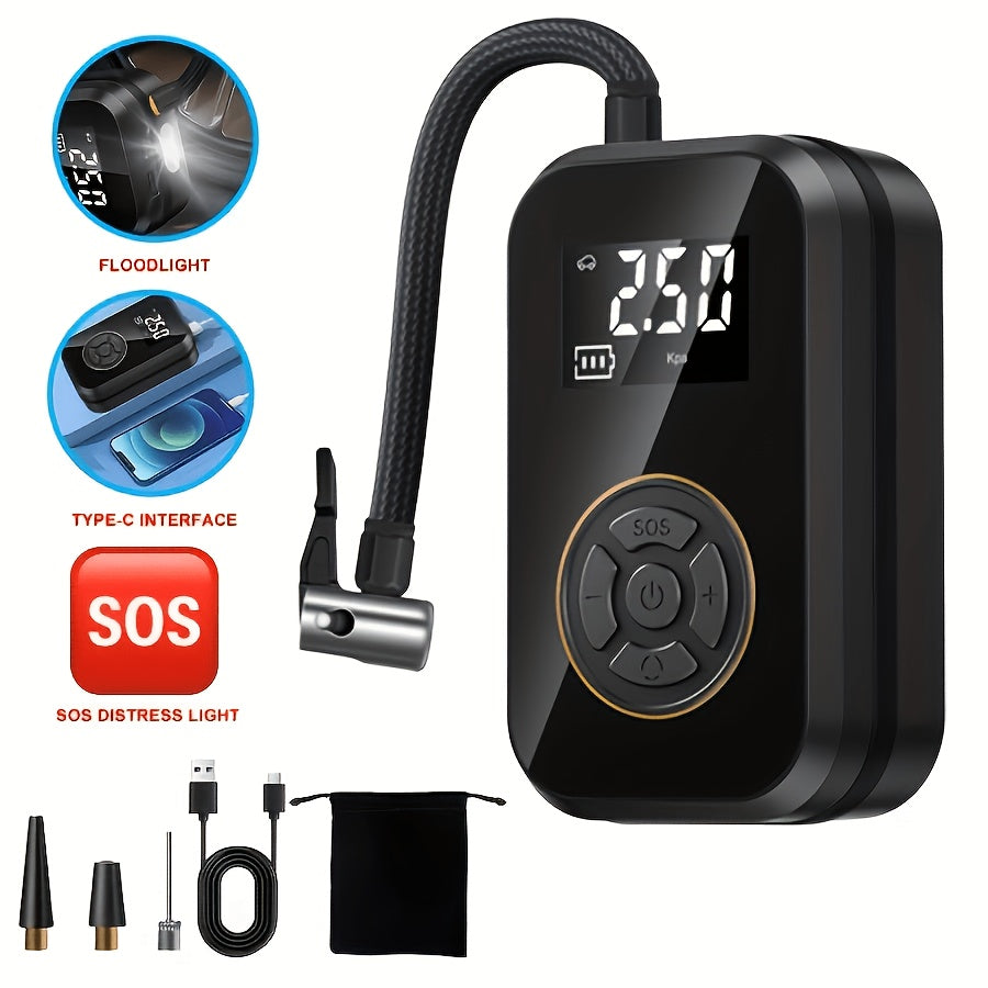 Say Goodbye To Inflation Troubles! With A Digital Fast-charging Wireless Air Pump, One-button Automatic Inflation And Deflation Can Quickly Fill Basketballs, Swimming Rings And Car Tyres, Suitable For Both Car And Home