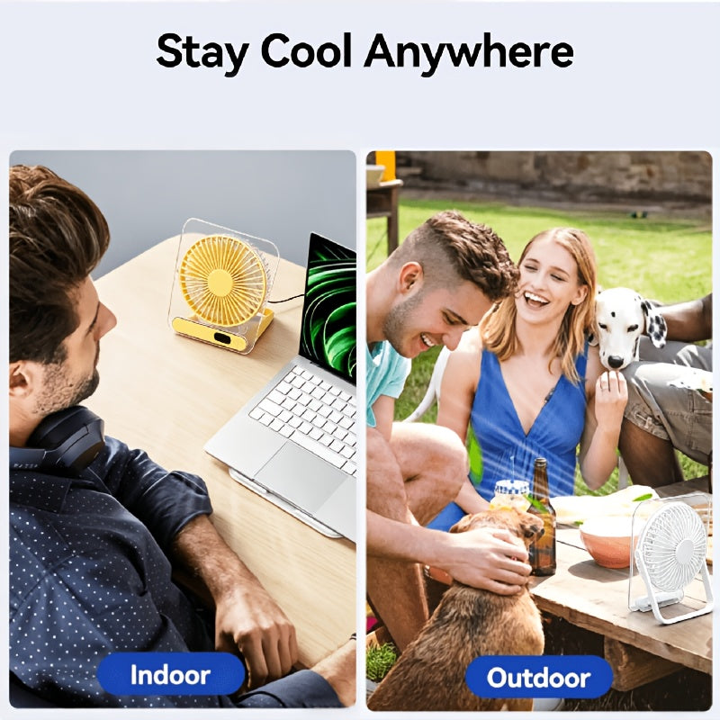 Rechargeable Circulating Cooling Fan, 5-Speed Cooling System - 3000Mah Battery, Wide-Angle Air Supply, Digital Display, Suitable for Home, Office, Camping, Portable Multifunctional Wall-Mounted And Desktop Air Conditioning Fan