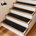 7/15pcs Set Of Anti Slip Self-adhesive Stair Treads, 3D Embossed - Anti Slip Safety Treads, 30x8 Inch Indoor/outdoor Carpets, Stair Mats, Suitable for Pets And Seniors, Easy to Install (no Tools Required), Scratch Resistant, Cut And Fit Design