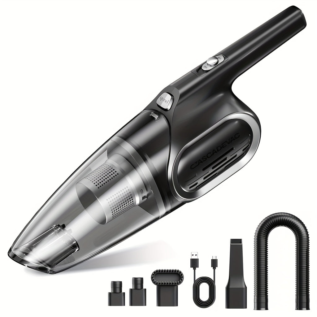 Vacuum Cleaner, Household Vacuum Cleaner, 6000PA, Super Strong Suction Power, Handheld Vacuum Cleaner, 2000mAh Large Capacity, Low Noise, with 5 Matching Accessories, Pink Accessories for Women's Cars, Car Supplies And Gifts