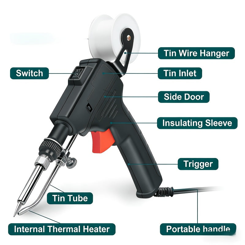 Handheld Automatic Welding Torch with Adjustable Rubber Bracket for Circuit Boards, Projects And Electronic Repairs Ergonomic Design Precise Control And Comfortable Grip