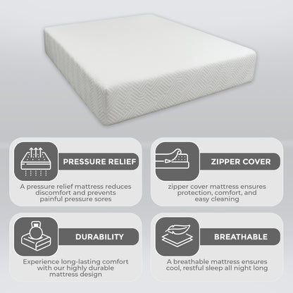 Gel Infused Reversible Foam Mattress in a Box Medium Firm Cooling Pressure Relief Twin Full Queen King - Made in Canada