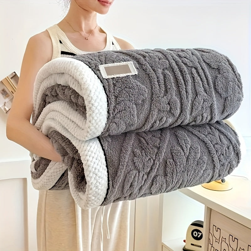 Warm Winter Tafu Velvet Quilt with Soft Stitching Technology, Light Luxury Thick Quilt That Does Not Fade, Comfortable In All Seasons, Machine Washable, Available In 4 Seasons, Suitable for Bedrooms, Guest Rooms, Hotels, And Living Rooms