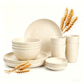 32/16pcs Wheat Straw Large Size Dinnerware Set, Kitchen Accessories, Unbreakable Modern Dish Set-Plate/Dessert Plate/Bowl/Cup, Dishwasher And Microwave Safe, Lightweight Tableware, Perfect Camping And Everyday Use, Gifts For Men