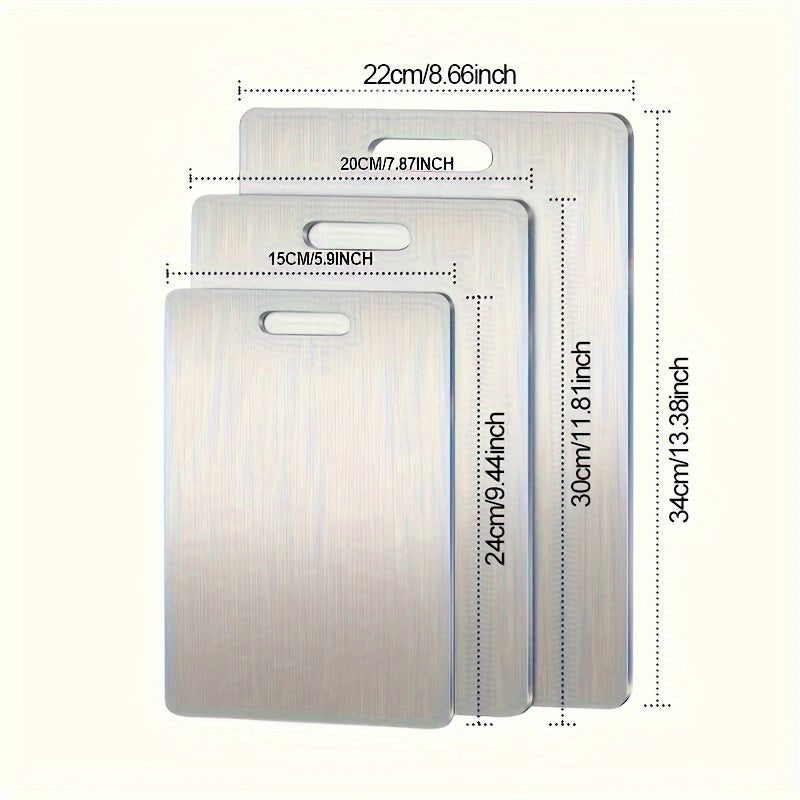 1/3pcs Premium Stainless Steel Cutting Board Set - Durable, Easy to Clean, Rust-Resistant, Bpa-Free, Space-Saving Kitchen Ready for Food Preparation, Food Preparation Essentials|Modern Kitchenware|Durable Cutting Boards, Cutting Boards for Kitchen