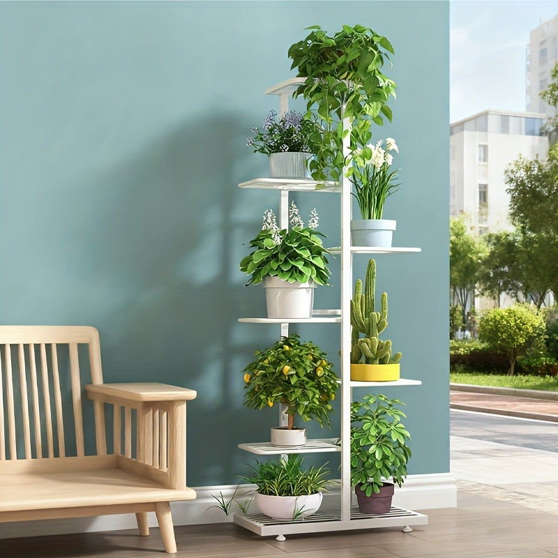 Multi-Tiered Indoor Plant Stand Sturdy Metal Flower Shelf with Wide Base - Space-Saving Vertical Plant Rack for Home Garden Decor, Patio, Balcony & Living Room