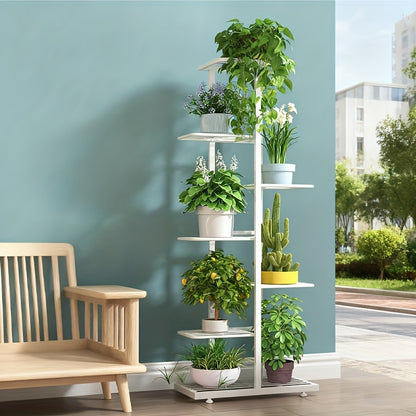 Multi-Tiered Indoor Plant Stand Sturdy Metal Flower Shelf with Wide Base - Space-Saving Vertical Plant Rack for Home Garden Decor, Patio, Balcony & Living Room