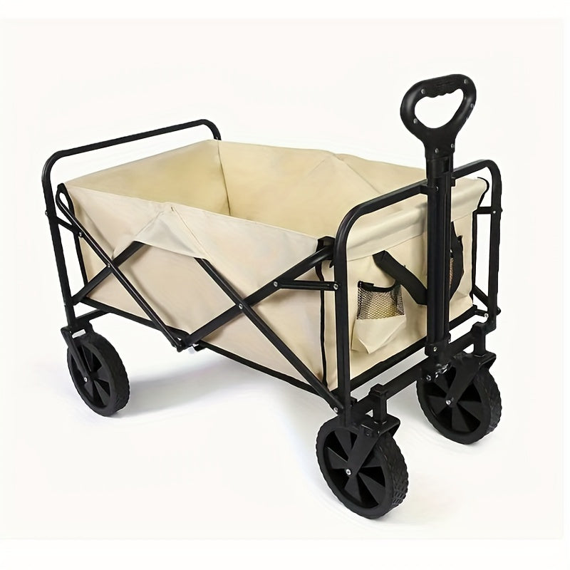 Multifunctional Folding Shopping Cart, Trolley, Height Adjustable & 360° Anti-skid Wheels - Heavy Duty Utility Vehicle For Sports, Shopping And Camping