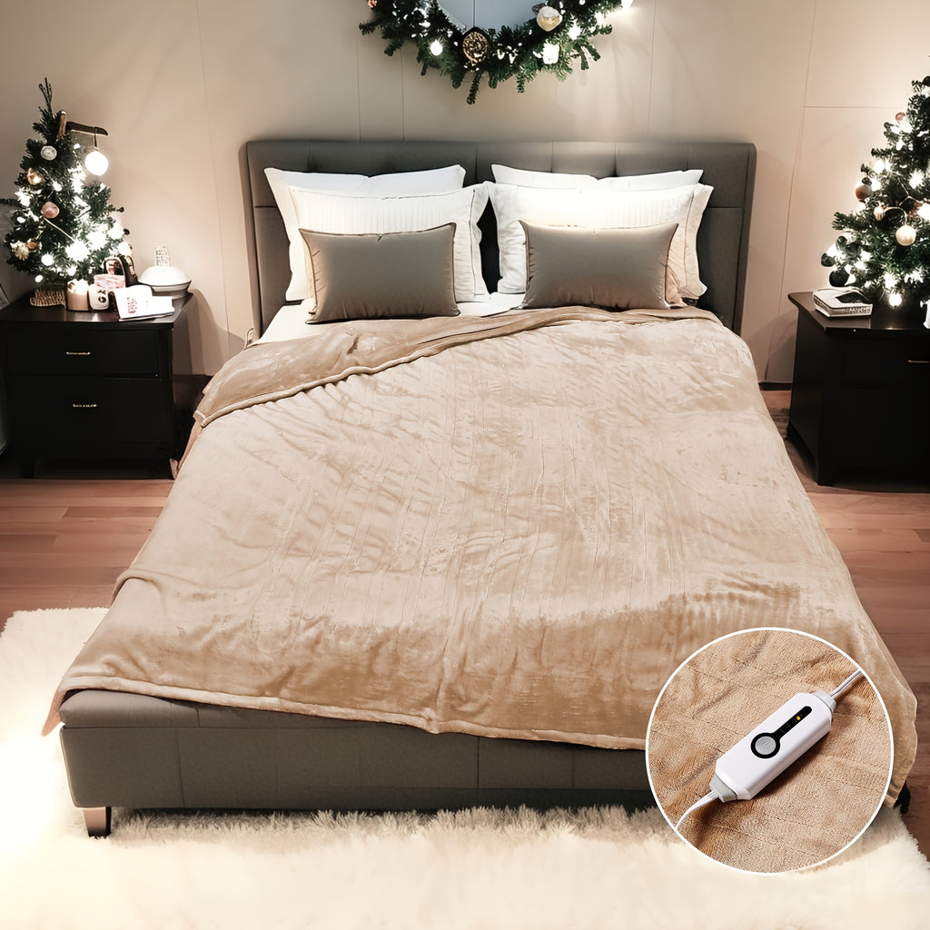 Heated Electric Blanket Flannel Full Size – Fast Heating Soft Cozy Throw for Bed Couch Chair, Multiple Sizes & Colours, Home Office Bedroom Warmth – ShopVora CA