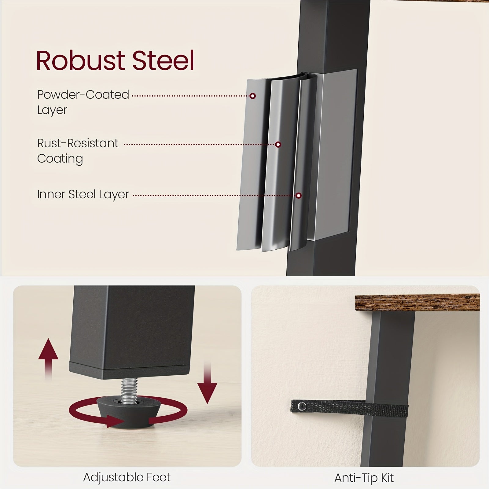 Corner Shelf, Plant Stand For Living Room, 4-Tier Corner Bookshelf, Storage Shelving Unit, Industrial Accent Furniture With Steel Frame, Rustic Brown And Black
