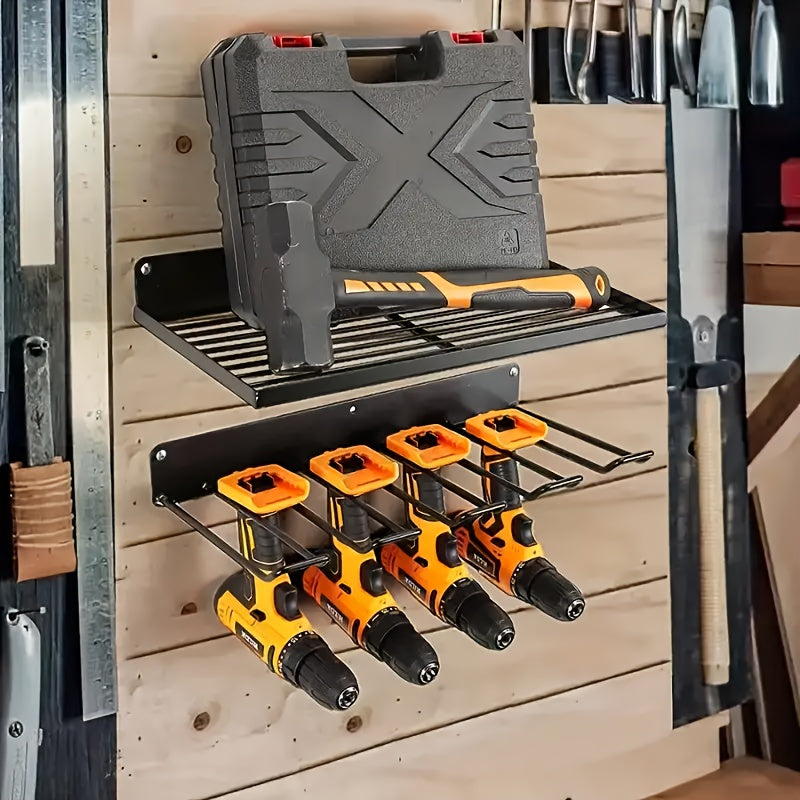 Garage Tool Organizer Wall Mount – Heavy-Duty Multi-Layer Power Tool Storage Rack with Hooks for Drills, Screwdrivers & Hammers | Workshop Wall Holder, Gift for Men & Husbands