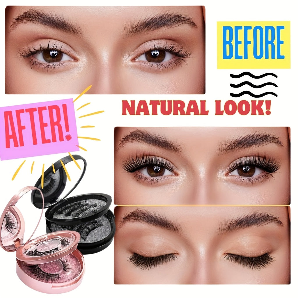 Local Repository Magnetic Eyelashes - 4/8 Pairs Magnetic False Eyelashes Set, Glue-Free, Black/Pink Options with Applicator, Reusable & Waterproof Cat Eye Style, Ideal for Daily Wear/Parties/Valentine's Day Gifts, Must-Have for Women's Makeup