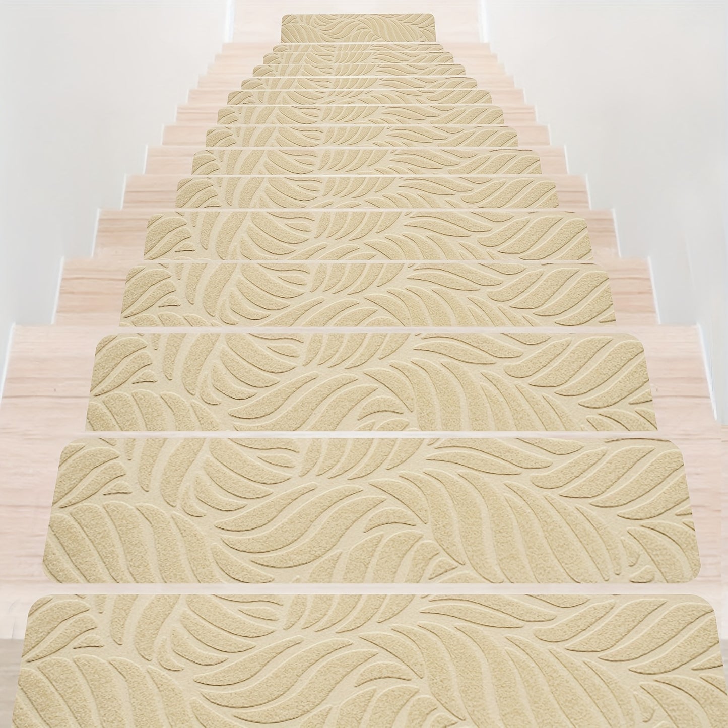 Non-Slip Stair Mats 30x8 Inch Set of 7 or 15 – Washable Indoor Stair Treads with Self-Adhesive Tape for Wooden Steps, Home & Office Safety Staircase Protection Cover