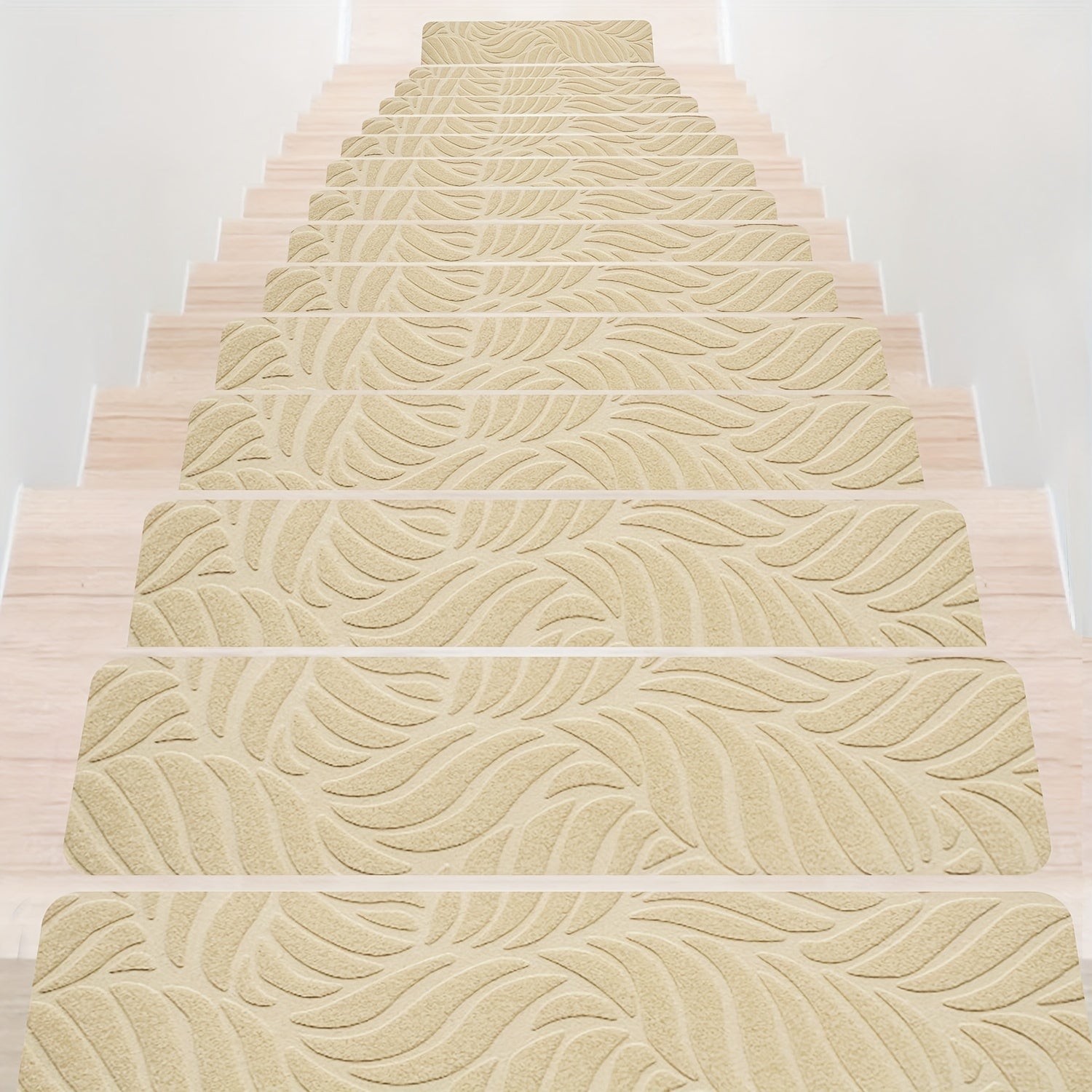 Non-Slip Stair Mats 30x8 Inch Set of 7 or 15 – Washable Indoor Stair Treads with Self-Adhesive Tape for Wooden Steps, Home & Office Safety Staircase Protection Cover