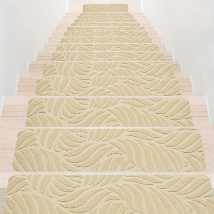 Non-Slip Stair Mats 30x8 Inch Set of 7 or 15 – Washable Indoor Stair Treads with Self-Adhesive Tape for Wooden Steps, Home & Office Safety Staircase Protection Cover