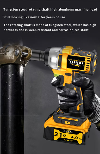 21V Cordless Electric Impact Wrench Full Kit – Lithium Battery, Charger, Toolbox & Sockets Included, High Torque Wireless Wrench for Car Repair, Home & Family Use, Gift for Men & Mechanics