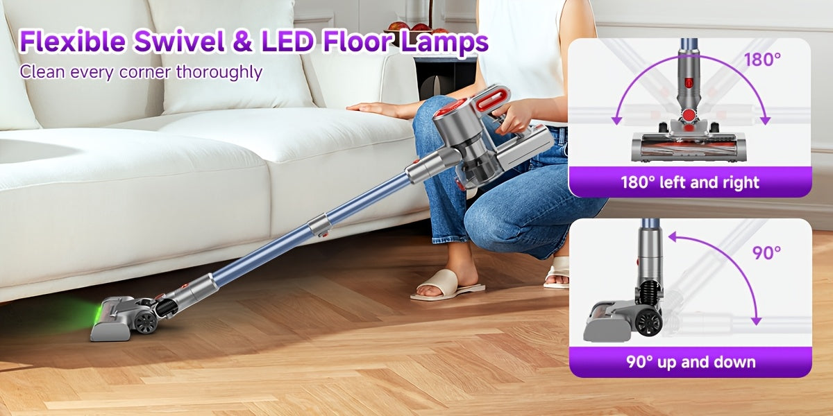 Max 68Kpa Vacuum Cleaner for Home - Lightweight, Stick Vacuum Clean with Large-Capacity Battery, Max 45Mins Runtime, 8in 1 Handheld Vacuum for Hardfloor & Carpets Pet Hair Includes Corded And Cordless Vacuum Cleaners