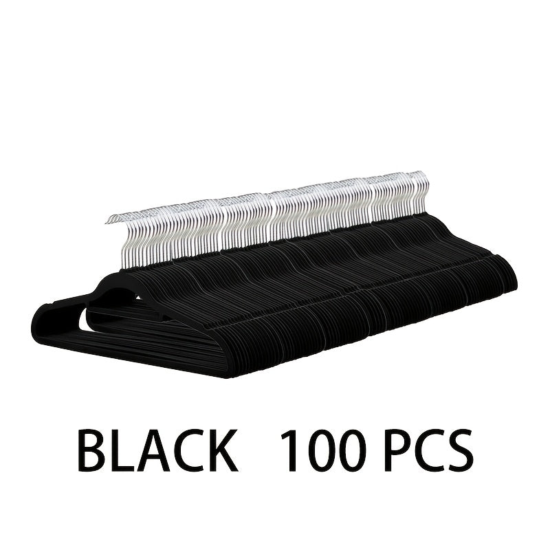 100pcs/50pcs/30pcs Premium Velvet Hangers | Sturdy and Durable, Space-saving, Suitable for Coats, Pants, and Suits, Notched Design Non-slip Surface, Perfect for Storage in Closets or Dorms, Standard Hangers, Coat Hangers, Organization and Storage