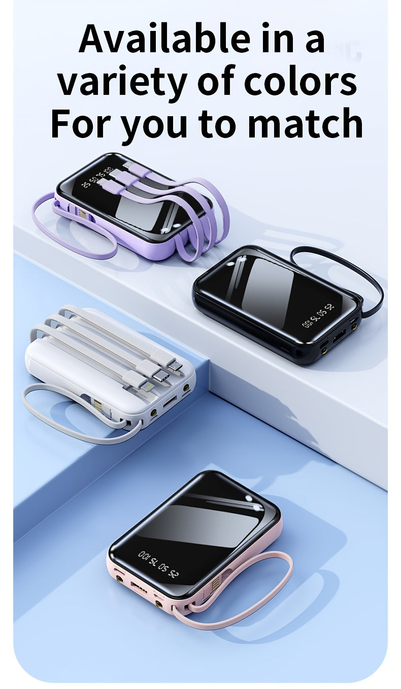 50000mAh Portable Large Capacity Mobile Power Bank, Spare Battery Pack, Fast Charging, Built-in Intelligent Digital Display Of Power/multiple Data Cables/flashlight, Outdoor Portable Emergency Power Supply Device, Gift for Relatives And Friends