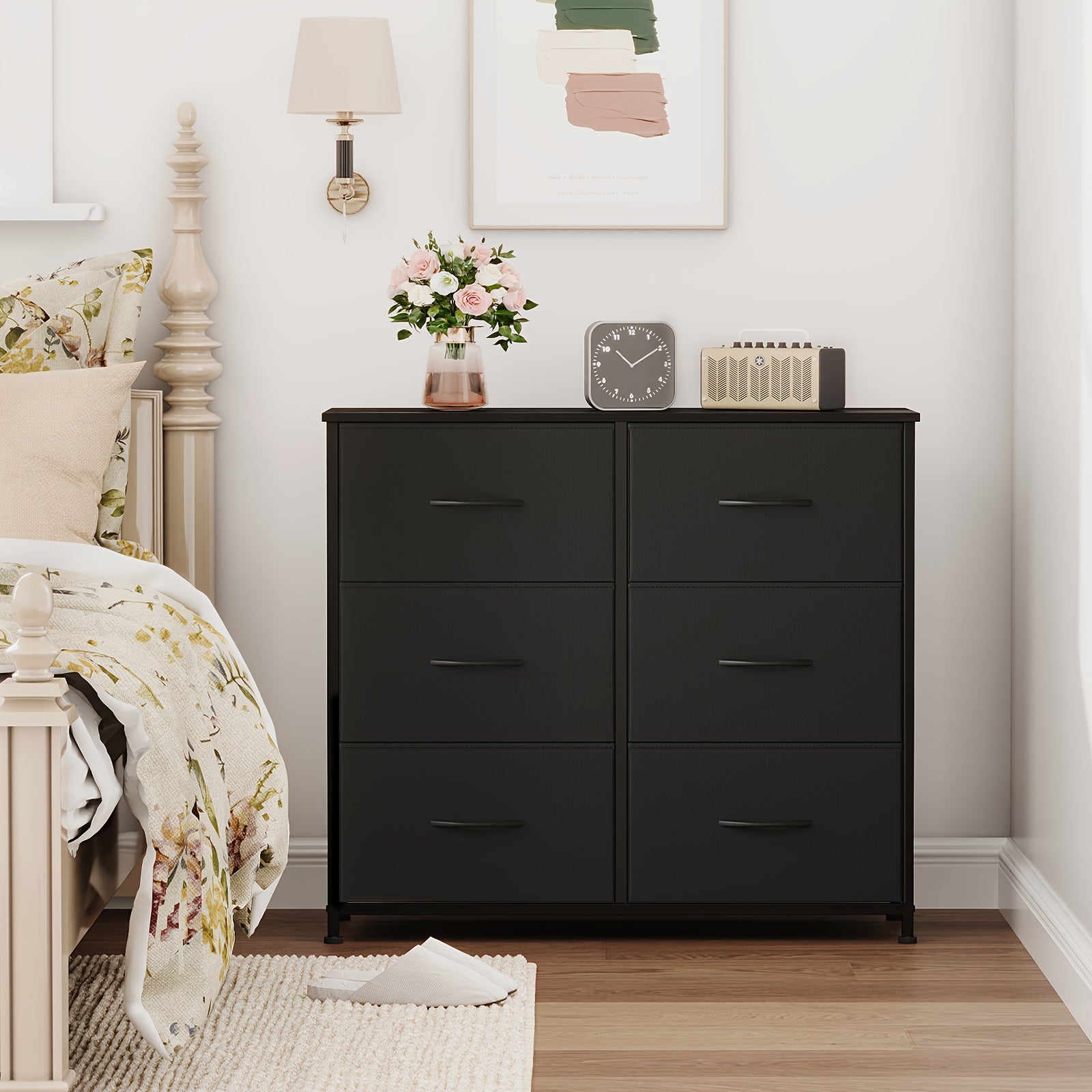 6-Drawer Dresser Wide Storage Chest of Drawers with Removable Fabric Bins - 3-Tier Bedroom Organizer for Closet Bedside Living Room Laundry Entryway Hallway Canada