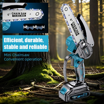 Mini Chainsaw Cordless – Lithium Battery Handheld Electric Pruning Saw for Tree Trimming, Branch Cutting, Logging & Camping | Safe & Lightweight Garden Power Tool, Gift for Men & Dad